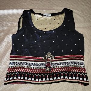 St John Sport Marie Multicolor Medium Sleeveless Santana Knit Top Shimmer Read